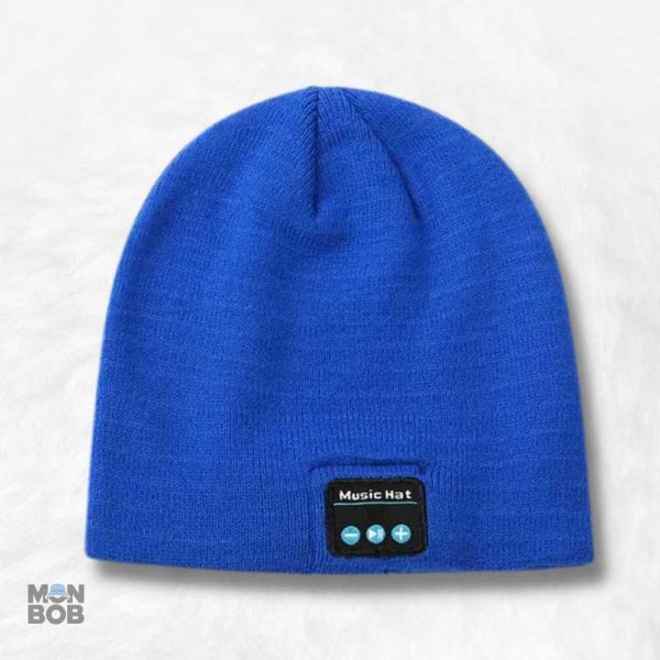 Bonnet Bluetooth Bleu avec écouteurs intégrés