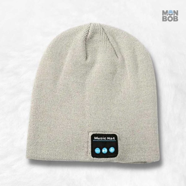 Bonnet Bluetooth Gris élégant et pratique pour écouter de la musique