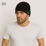 Bonnet Noir avec écouteurs intégrés pour un confort audio