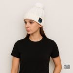 Bonnet blanc sans fil, idéal pour écouter de la musique en hiver