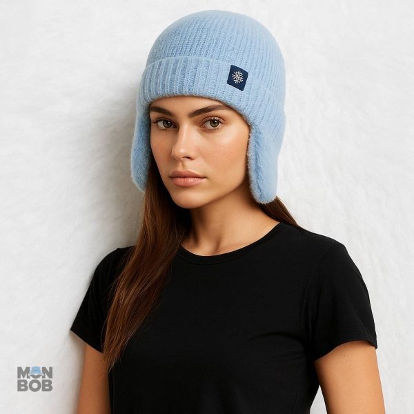 Bonnet laine bleu, protection contre le froid