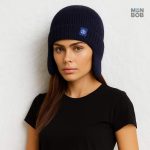 Bonnet en Laine pour protéger les oreilles, couleur bleu marine