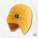 Bonnet Cache Oreilles en Laine Jaune, accessoire chaud