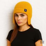 Cache Oreilles en Laine, couleur jaune éclatante