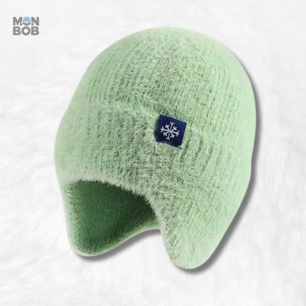 Bonnet cache oreille en laine verte pour un confort optimal
