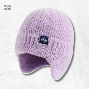 Bonnet Cache Oreilles en Laine Violette