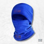 Bonnet cagoule en polaire bleue, idéal pour l'hiver