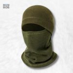Bonnet cagoule vert en tissu confortable et chaud