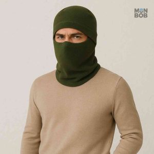Cagoule verte, accessoire tendance pour l'hiver