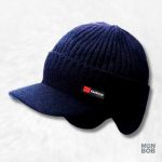 Bonnet casquette cache oreille bleu