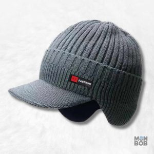 Bonnet casquette cache oreille gris pour un style pratique