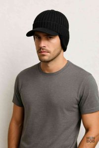 Casquette cache-oreilles noire, style moderne et pratique