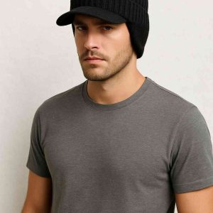 Casquette cache-oreilles noire, style moderne et pratique