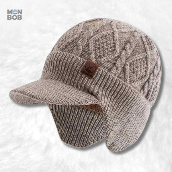 Bonnet casquette au crochet beige pour un style tendance