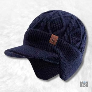 Bonnet casquette bleu au crochet, style tendance et décontracté