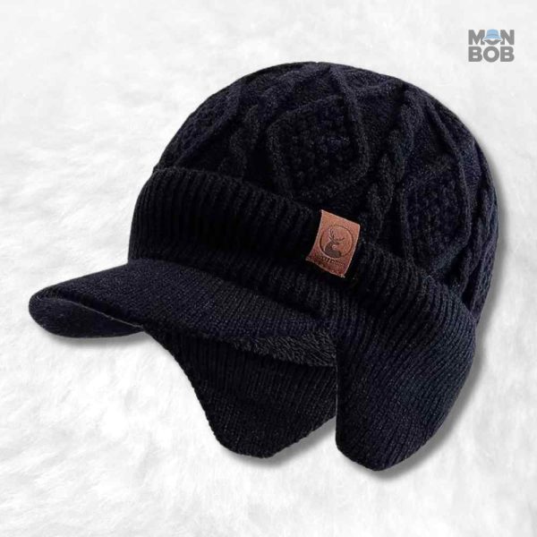 Bonnet Casquette au Crochet noir en mode tendance