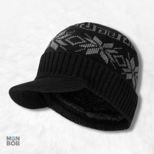 Bonnet d'hiver noir avec visière pour un style moderne