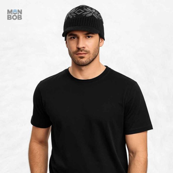 Casquette d'hiver noire, parfaite pour les jours froids