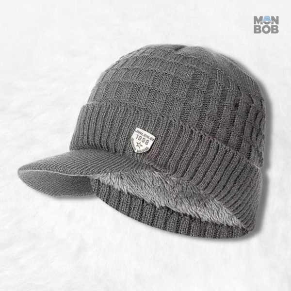 Bonnet casquette doublé polaire gris pour un confort optimal