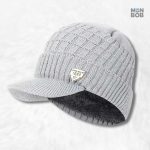 Bonnet casquette doublé polaire gris clair pour homme