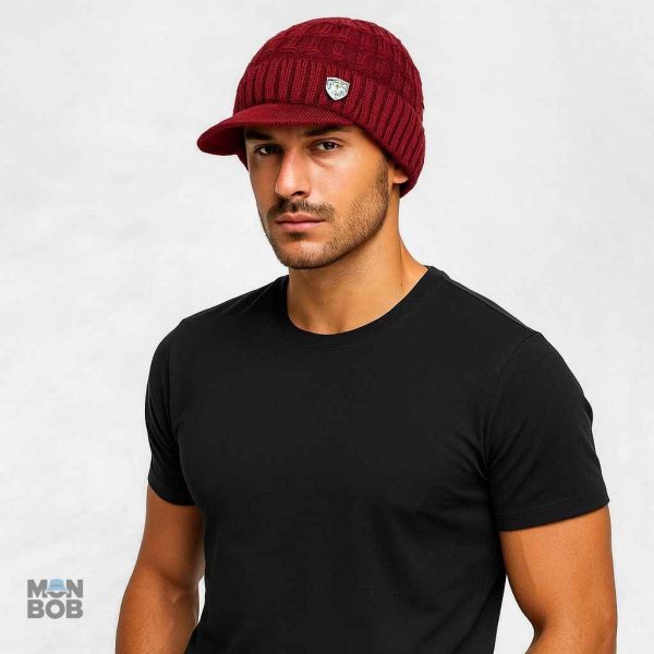 Casquette rouge en polaire, style décontracté pour l'hiver