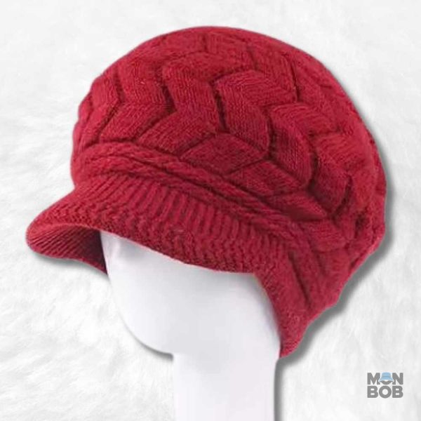 Bonnet casquette femme bordeaux élégant et tendance