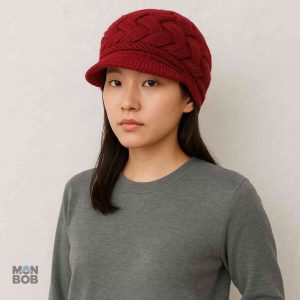 Casquette femme bordeaux avec style décontracté et moderne