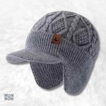 Bonnet casquette crochet gris pour femme