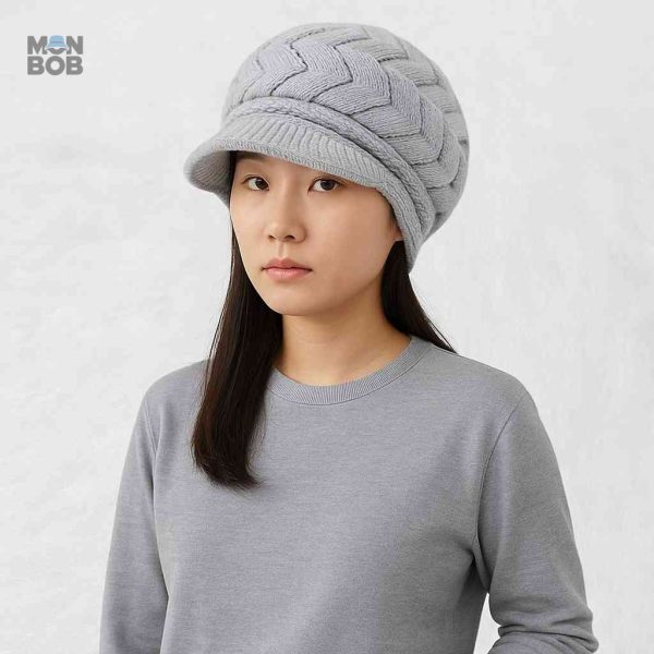 Bonnet casquette gris pour un look décontracté féminin