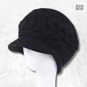 Bonnet casquette femme noir élégant et tendance
