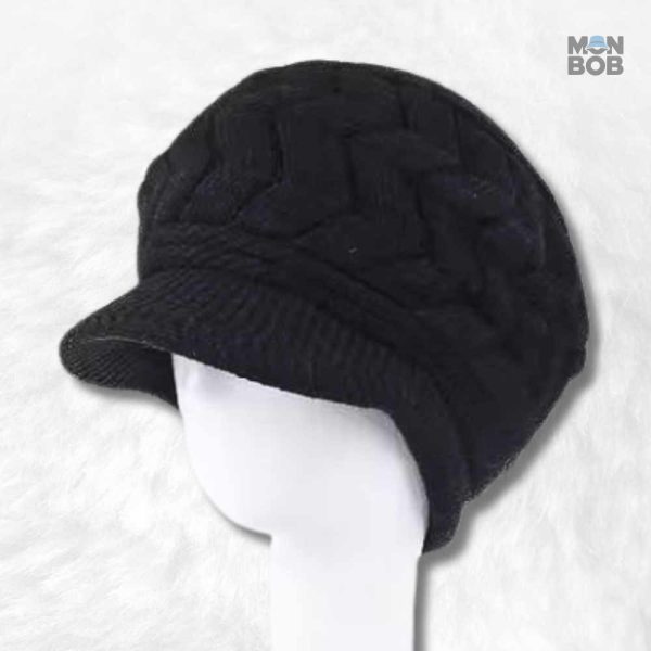 Bonnet casquette femme noir élégant et tendance