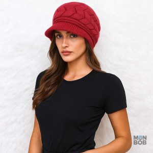 Casquette bonnet femme rouge pour un look décontracté