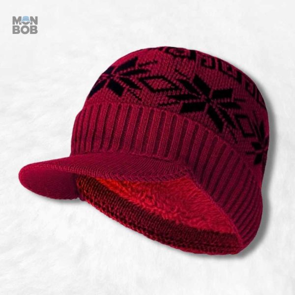 Bonnet d'hiver rouge, style casquette, pour une protection optimale