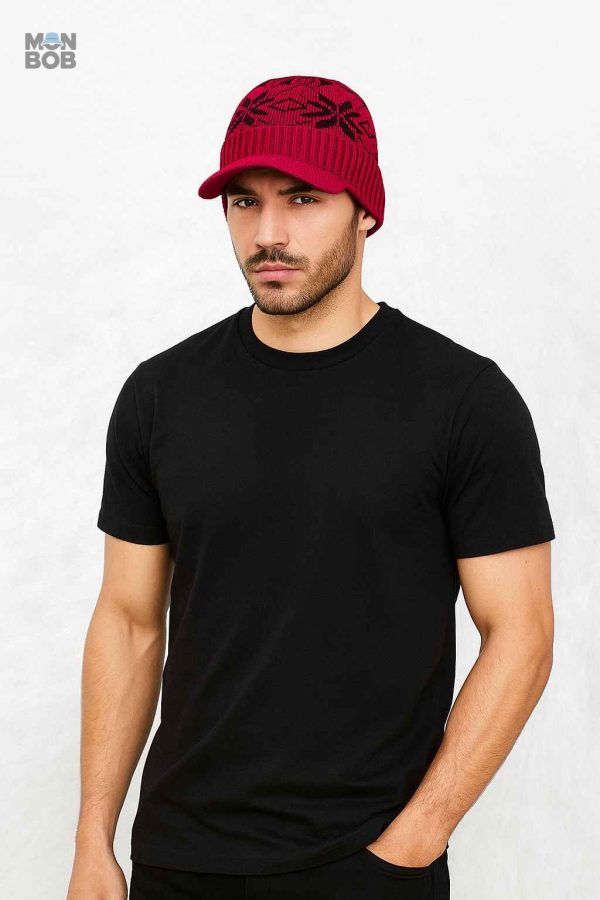Casquette d'hiver rouge, accessoire tendance pour les saisons froides