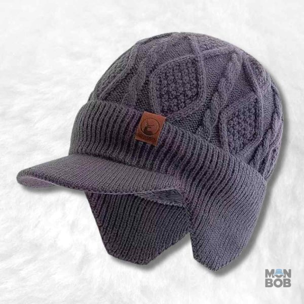 Bonnet casquette homme crochet gris élégant et tendance