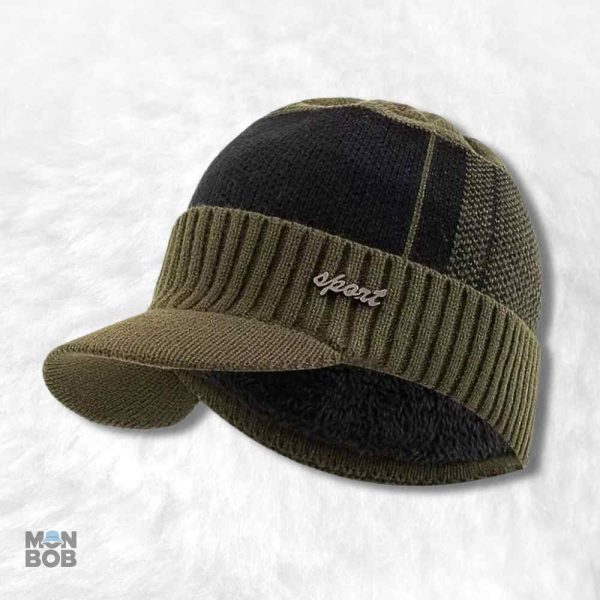 Bonnet casquette homme vert, style décontracté et tendance