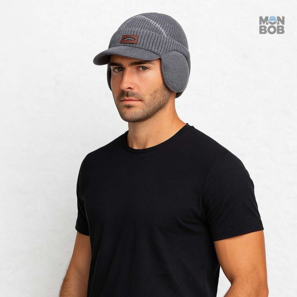 Bonnet gris style casquette Skullies pour femmes