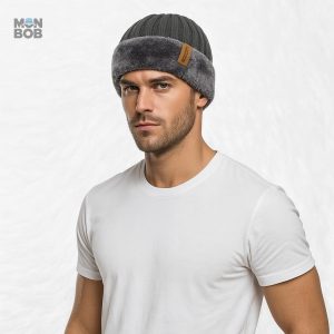 Accessoire de mode : bonnet gris chaud et confortable