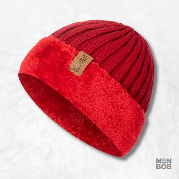Bonnet chaud rouge pour un style hivernal et confortable