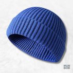 Bonnet court tricot marine, accessoire tendance pour l'hiver