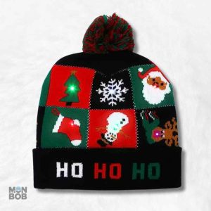 Bonnet de Noël avec dessin festif