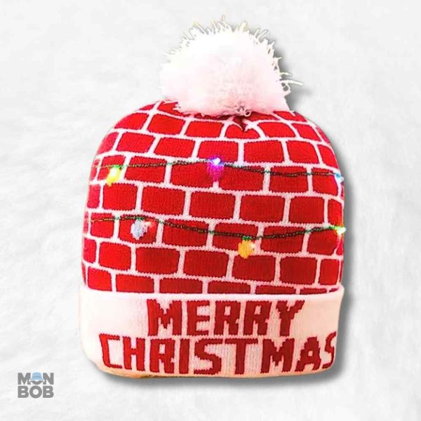 Bonnet lumineux Merry Christmas pour les fêtes de fin d'année