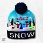 Bonnet de Noël Original "Let it Snow" en rouge et blanc