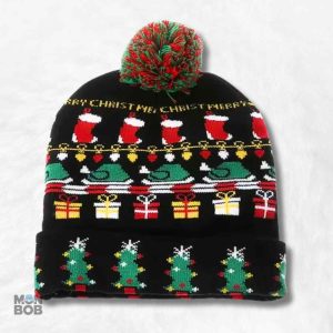 Bonnet de Noël Merry Christmas, accessoire festif original