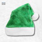 Bonnet de Noël Vert avec pompon et bord blanc