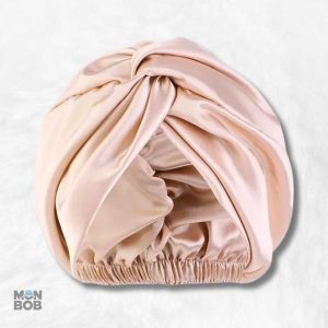 Bonnet de Nuit Satin Beige élégant pour des nuits confortables