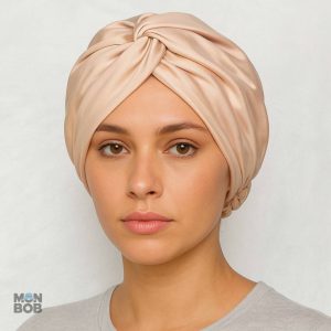 Bonnet Satin Beige pour protéger vos cheveux pendant la nuit