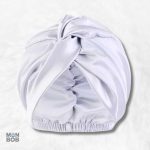 Bonnet de nuit satin blanc pour protéger vos cheveux