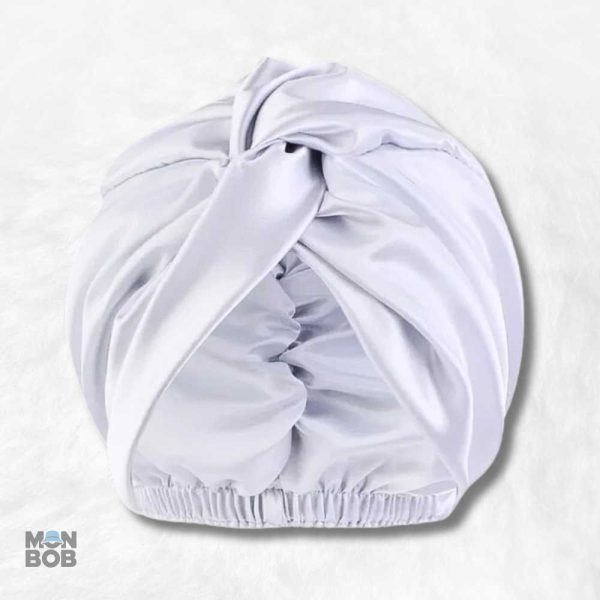 Bonnet de nuit satin blanc pour protéger vos cheveux