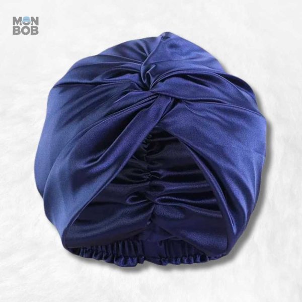 Bonnet de Nuit Satin Bleu Nuit pour un confort optimal